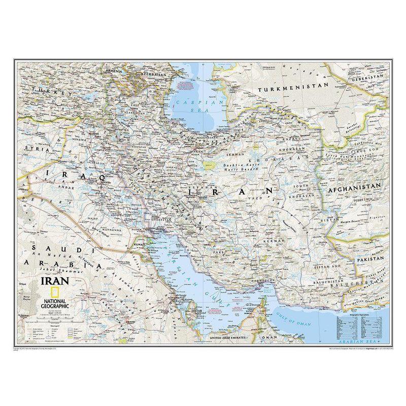 National Geographic Mappa Carta dell'Iran