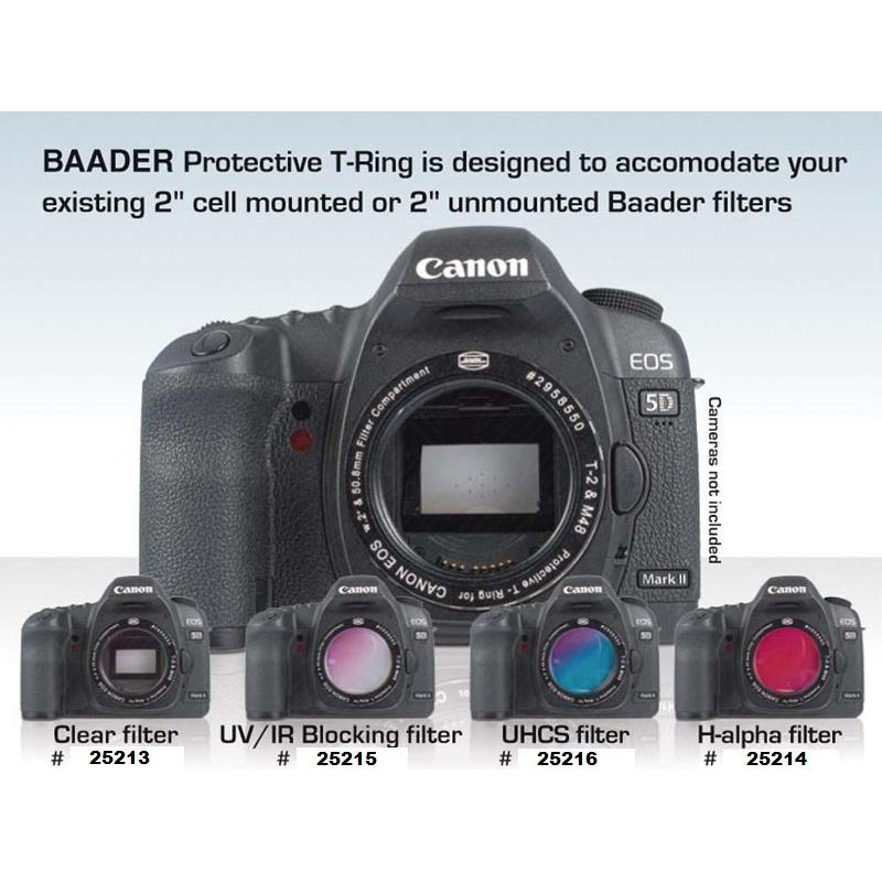Baader Adattore Fotocamera Anello T Protective CANON DSLR con filtro vetro chiaro-filtro antipolvere 50.4 x 3mm integrato