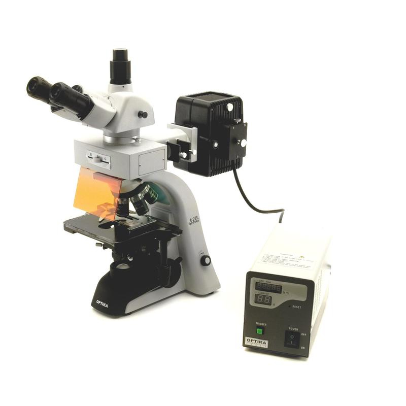 Optika Microscopio B-353FL, trinoculare, HBO fluorescenza, X-LED