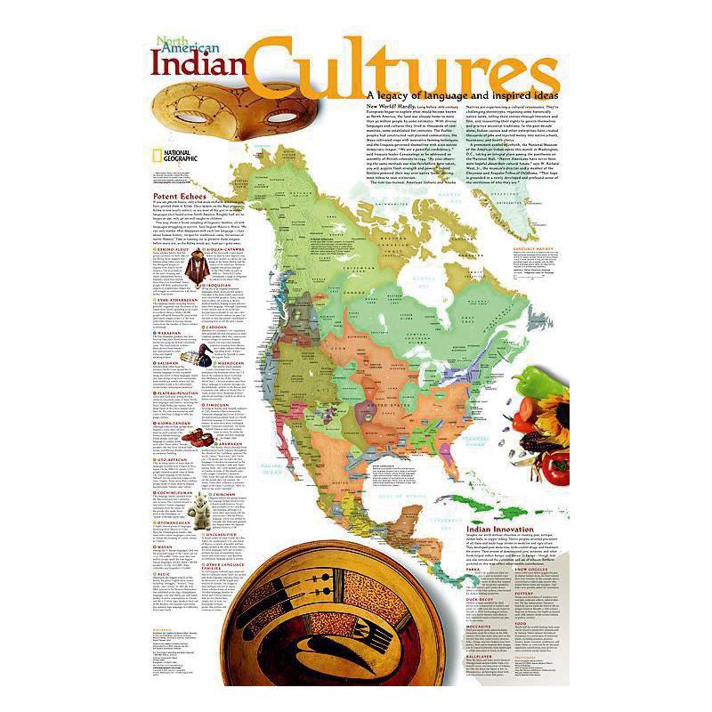 National Geographic Carta continentale Culture indiane