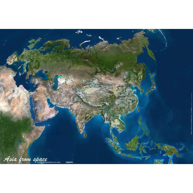 Planet Observer Carta continentale Mappa dell'Asia