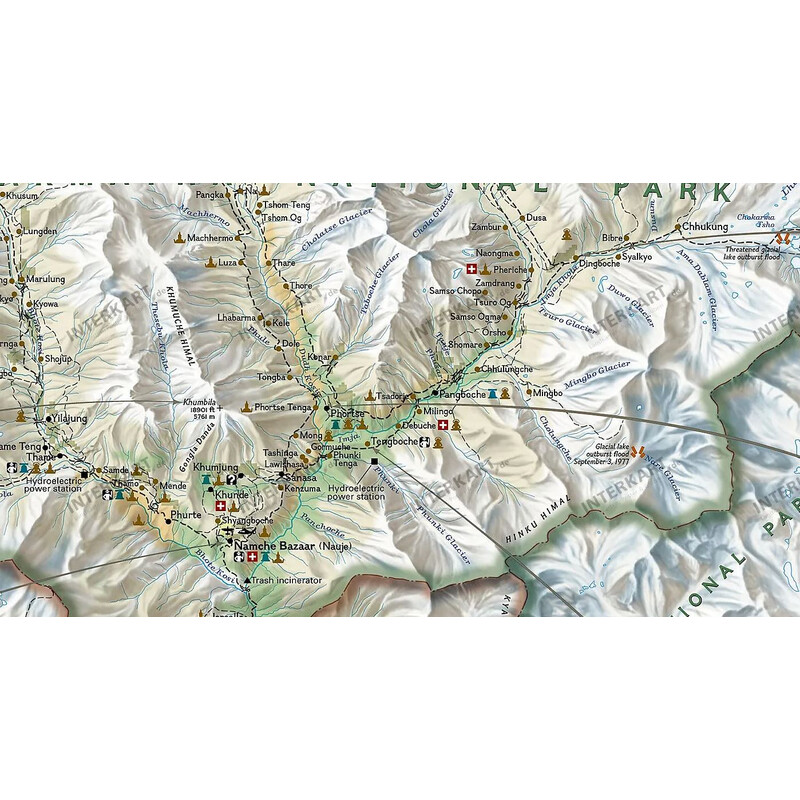 National Geographic Mappa Regionale Monte Everest, 50esimo anniversario - fronte/retro