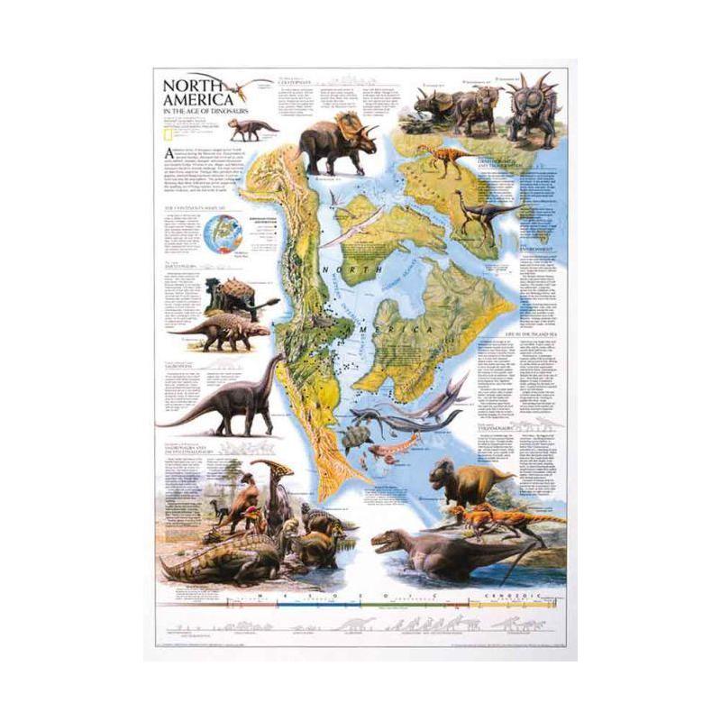 National Geographic Mappa Regionale Dinosauri del Nord America
