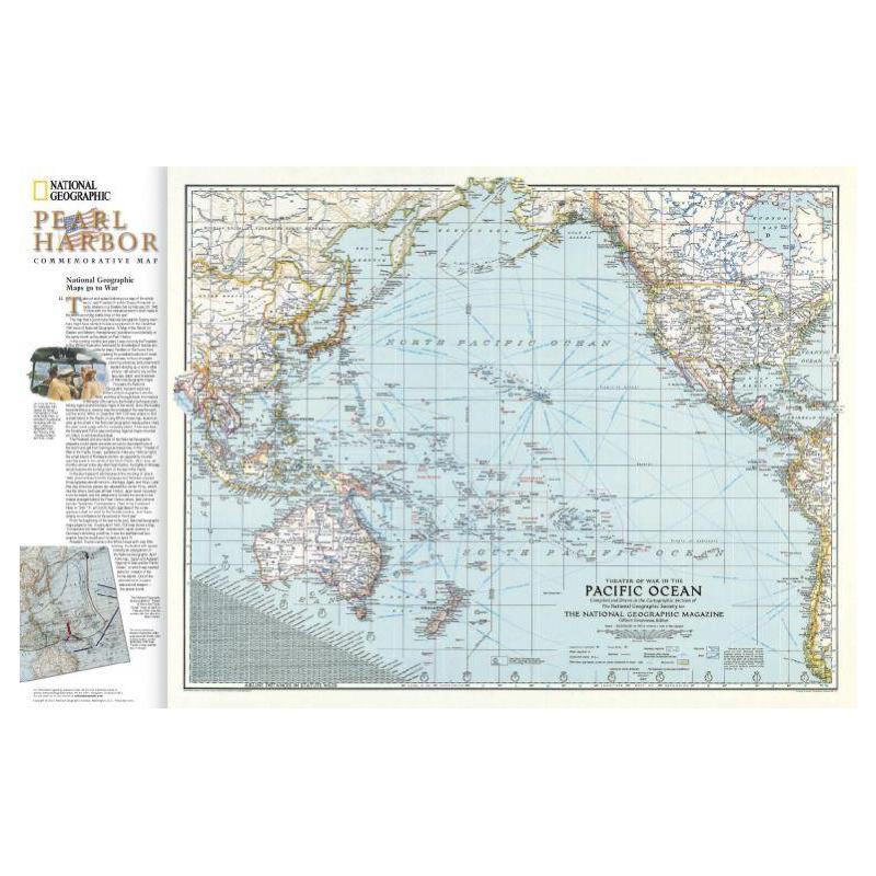 National Geographic Mappa Regionale Pearl Harbor / Dramma nel Pacifico - fronte/retro