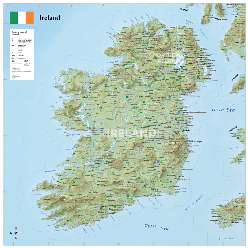 GeoMetro Mappa Irlanda (90 x 90 cm)