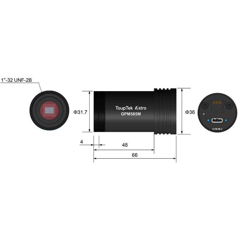ToupTek Fotocamera Astro Guiding-Kamera GPM585M
