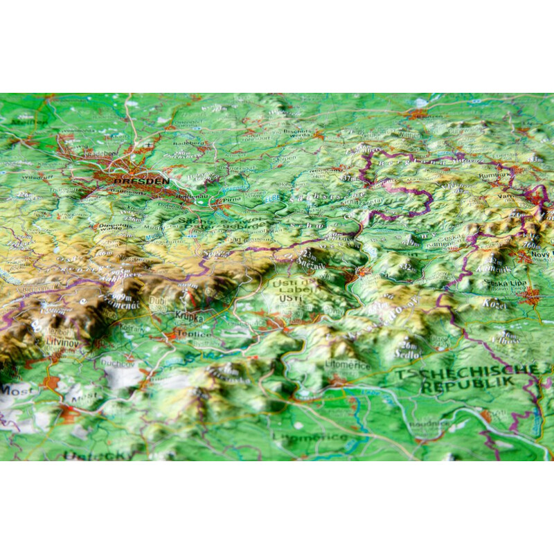 Georelief Mappa Regionale Sassonia