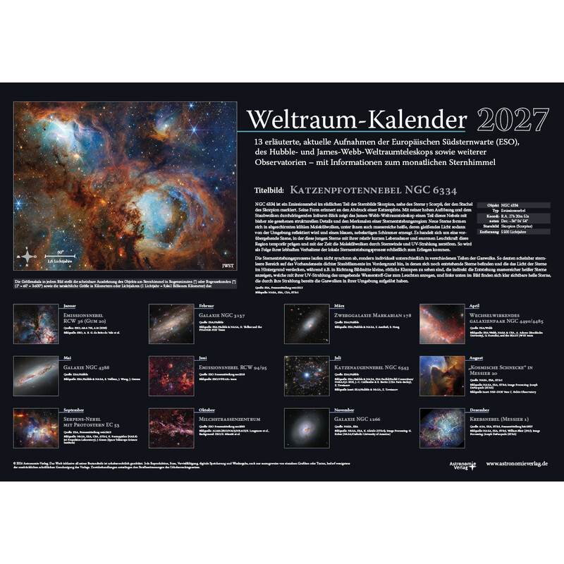 Astronomie-Verlag Calendario Weltraum-Kalender 2027