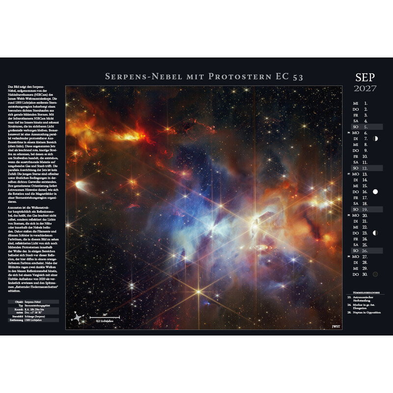 Astronomie-Verlag Calendario Weltraum-Kalender 2027