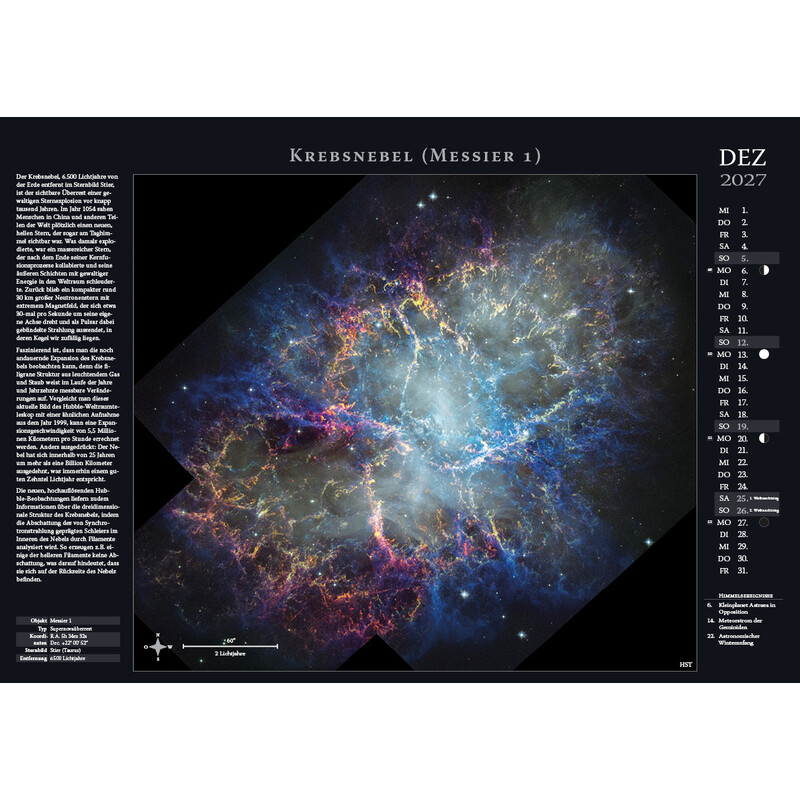 Astronomie-Verlag Calendario Weltraum-Kalender 2027
