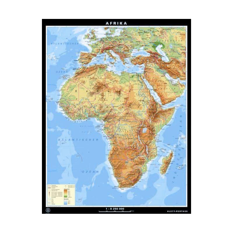 Klett-Perthes Verlag Mappa Continentale Africa, fisica / politica (in carta) fronte/retro