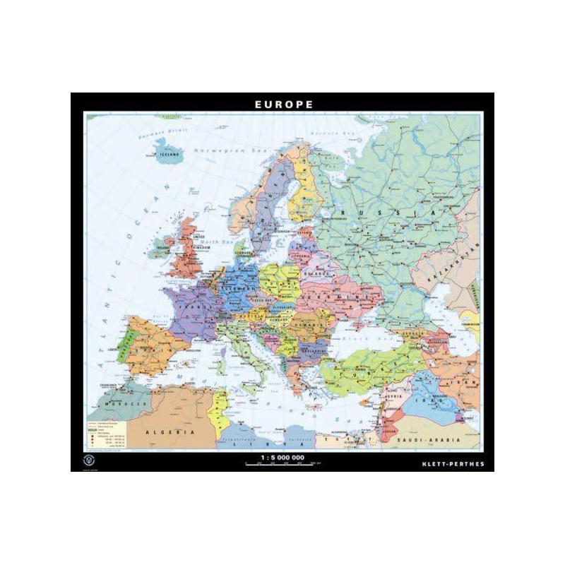 Klett-Perthes Verlag Mappa Continentale Europa politica / muta (lavabile) fronte/retro