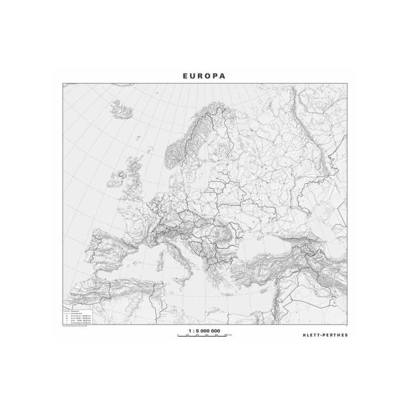Klett-Perthes Verlag Mappa Continentale Europa politica / muta (lavabile) fronte/retro