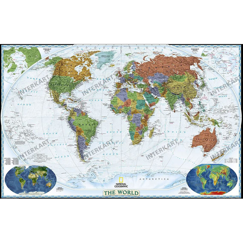 National Geographic Mappa del Mondo Planisfero politico decorativo grande