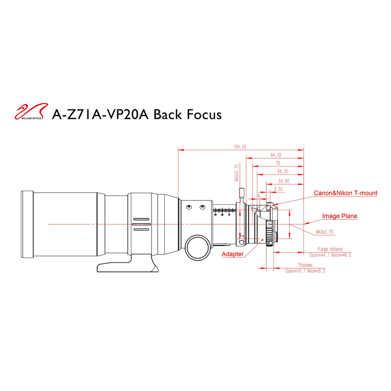 William Optics Rifrattore Apocromatico AP 71/418 ZenithStar 71 ED OTA