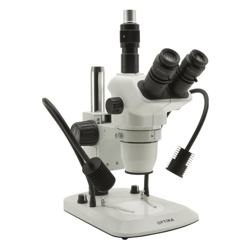Optika microscopio stereoscopico SZN-6, trinoculare, zoom, 7x-45x, LED