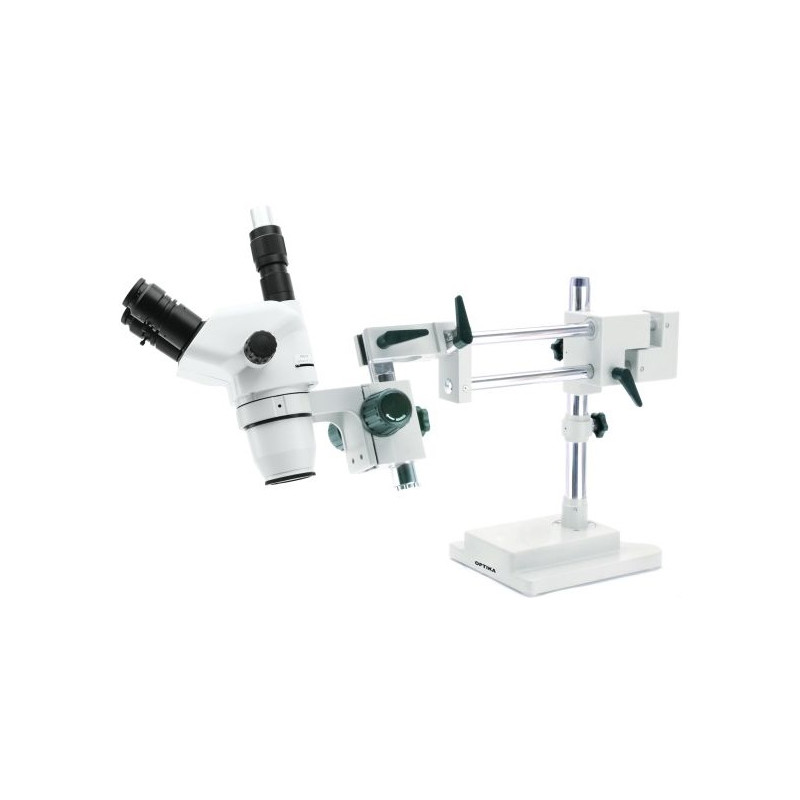 Optika Microscopio stereo zoom SZN-10, trinoculare, 7x-45x, stativo a sbalzo