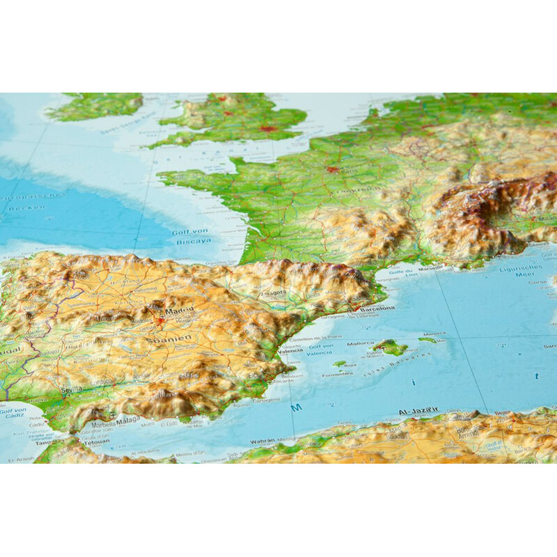 Georelief Europa, carta in rilievo grande (in tedesco)