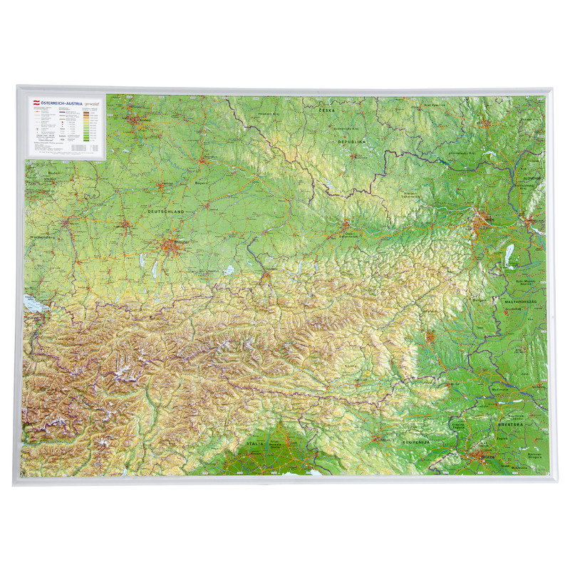 Georelief Mappa Austria, carta in rilievo grande (in tedesco)
