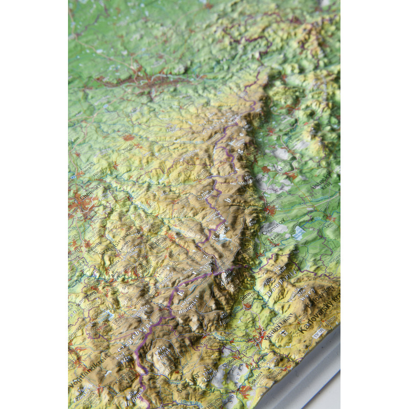 Georelief Mappa Regionale Sassonia, carta in rilievo piccola (in tedesco)