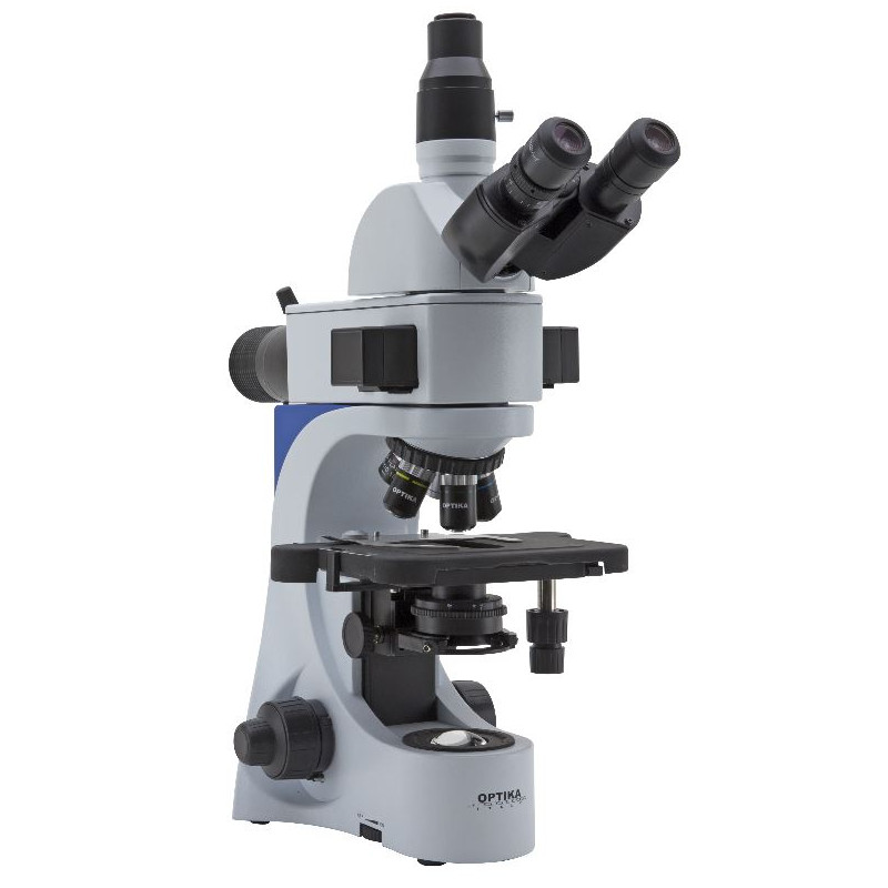 Optika Microscopio B-383LD2 a fluorescenza, LED, trinoculare, filtro B&G