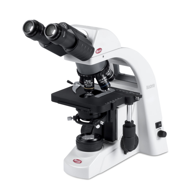 Motic Microscopio BA310E, bino, BF, infinity, EC- plan, achro, 40x - 400x, Hal 30W, LED 3W (opt.)