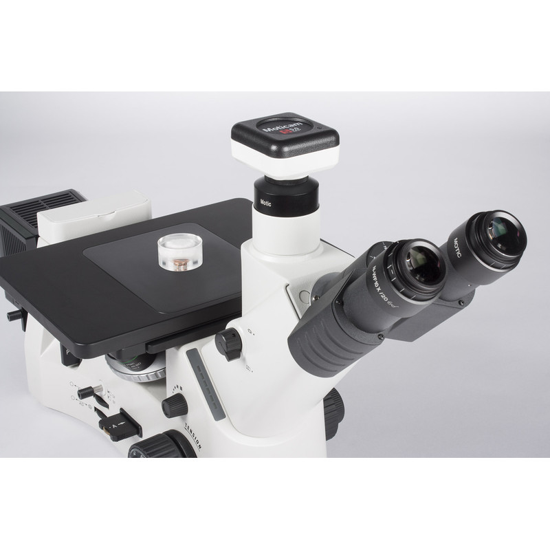 Motic Microscopio invertito AE2000 MET, trino, 50x-500x, LM, Darkfield, 100W