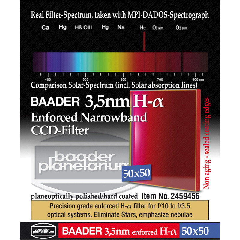 Baader Filtro H-alpha 50x50mm Ultra-Narrowband 3.5nm
