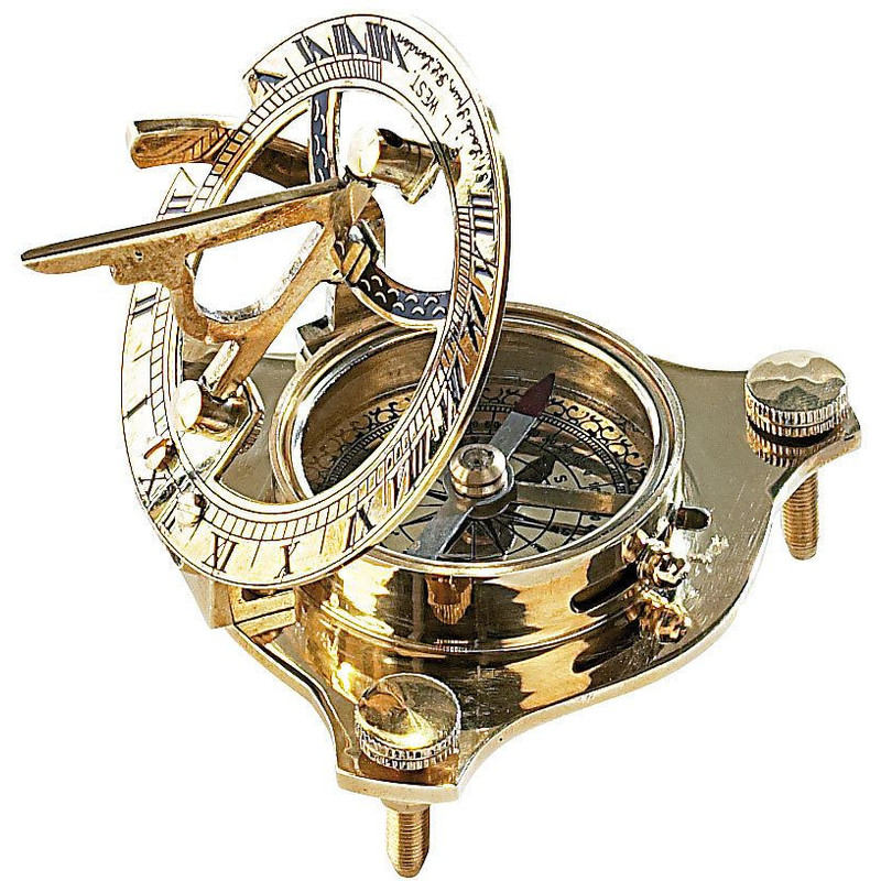 St. Leonard orologio solare in ottone con bussola