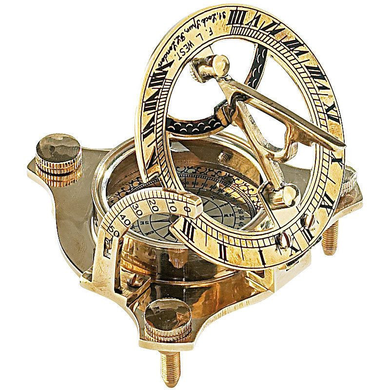 St. Leonard orologio solare in ottone con bussola