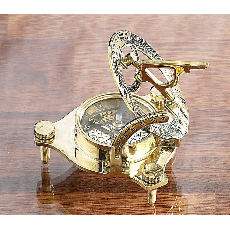St. Leonard orologio solare in ottone con bussola