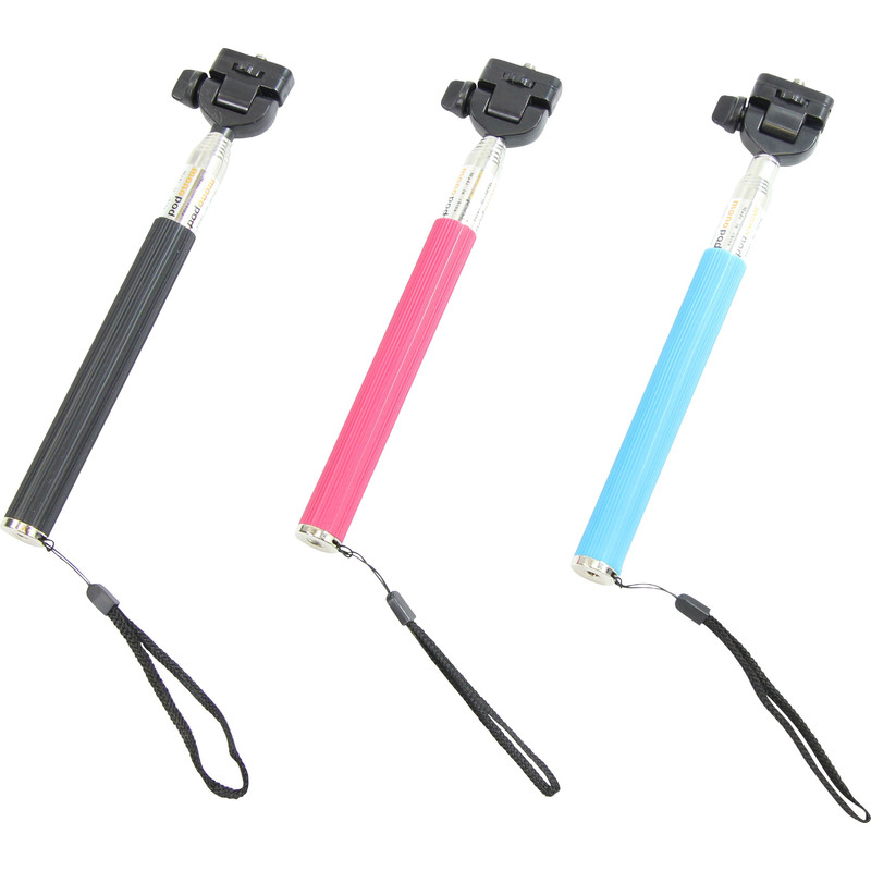 Monopiede Aluminio Selfie stick per Smartphone e fotocamere compatte, rosa