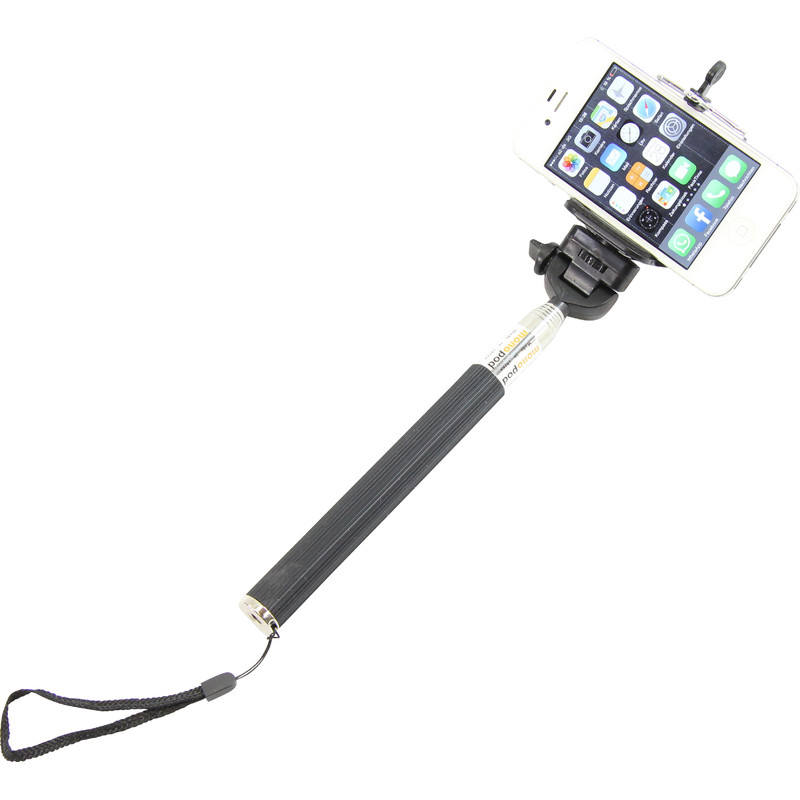 Monopiede Aluminio Selfie-Stick für Smartphones und kompakte Fotokameras, schwarz
