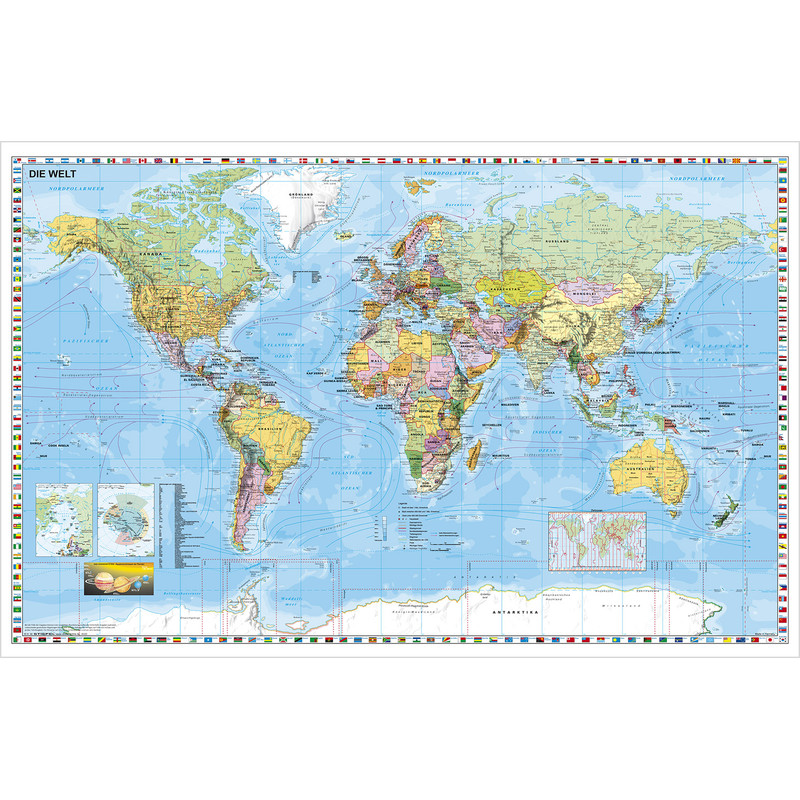 Stiefel Mappa del Mondo Planisfero politico (in tedesco)