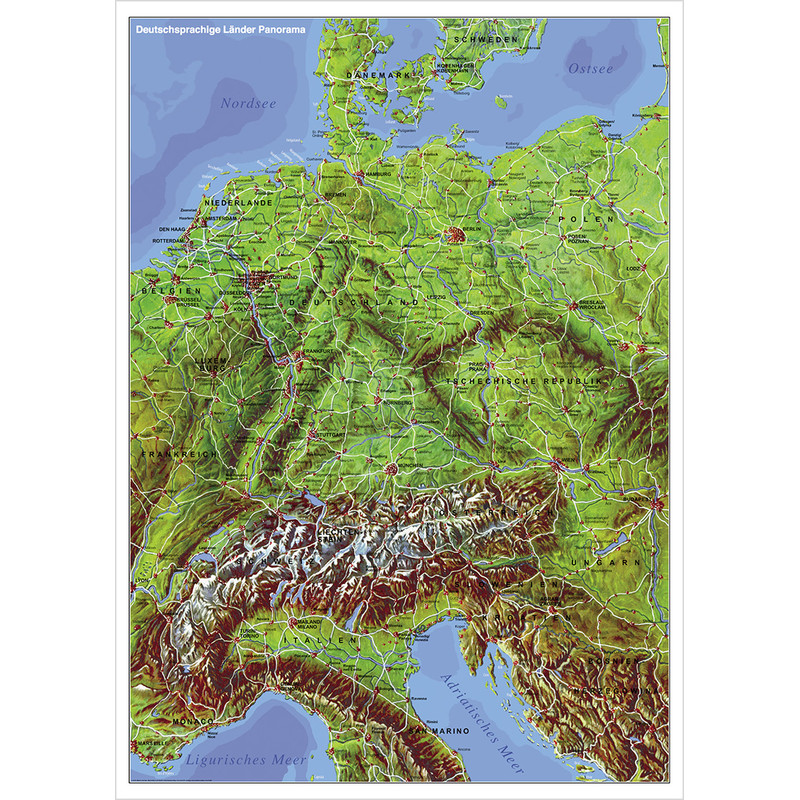 Stiefel Mappa Regionale Paesi di lingua tedesca, panoramica (in tedesco)