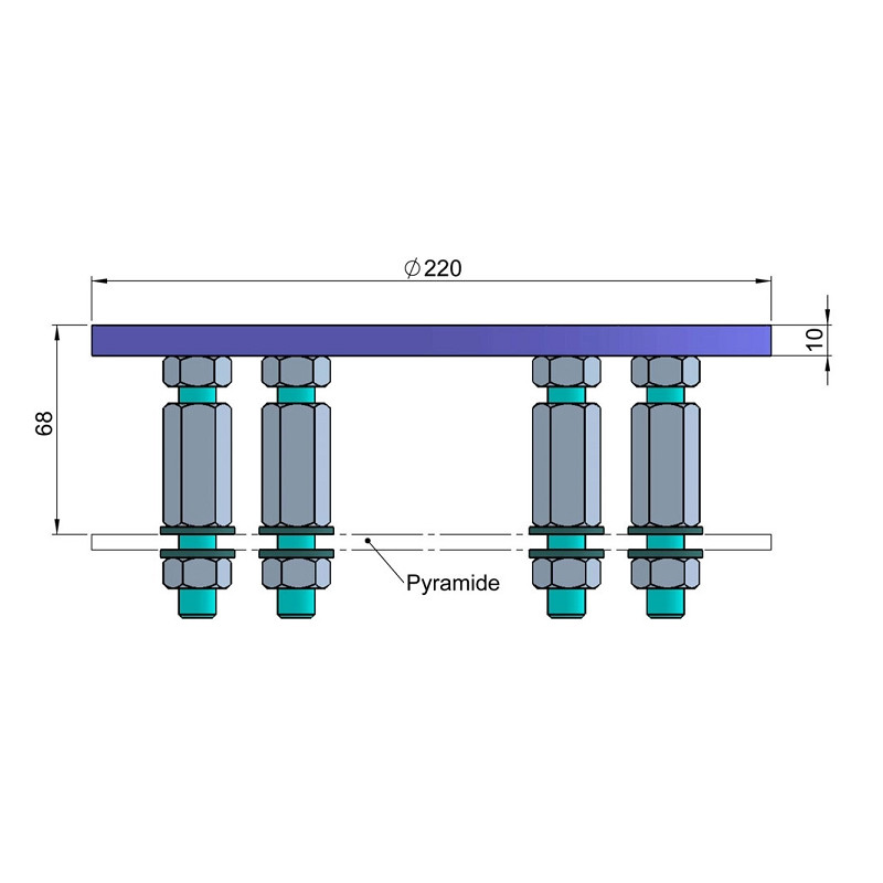 euro EMC Colonna osservatorio P200, altezza complessiva 120 cm