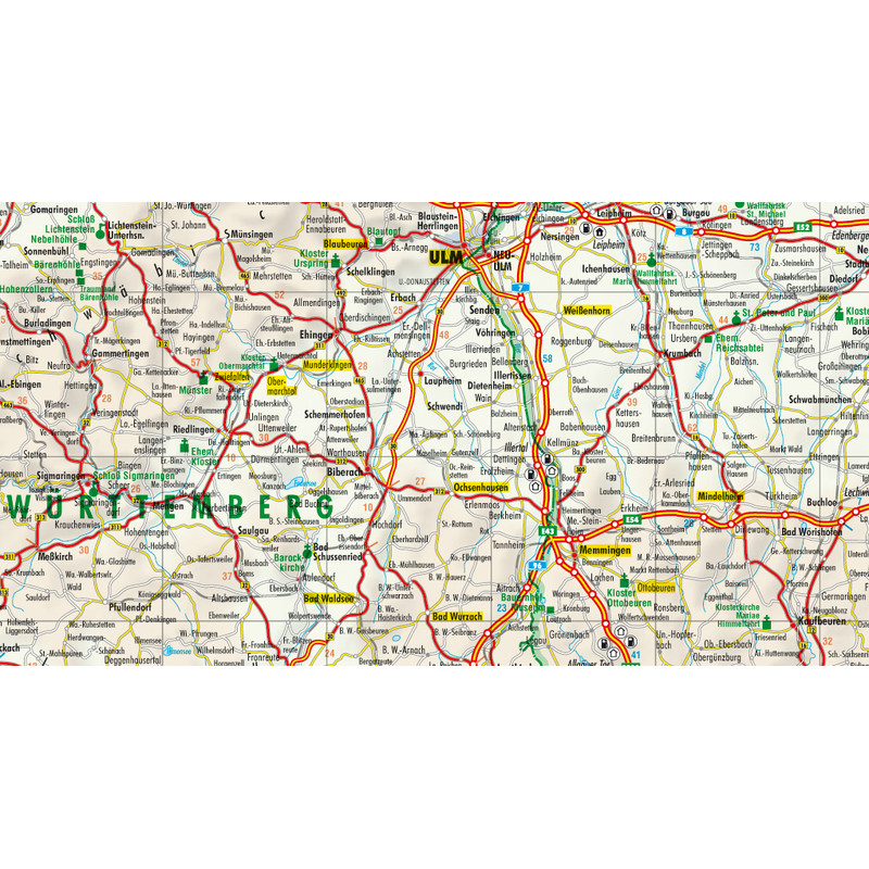 Bacher Verlag Mappa Carta stradale della Germania 1:500.000 laminata