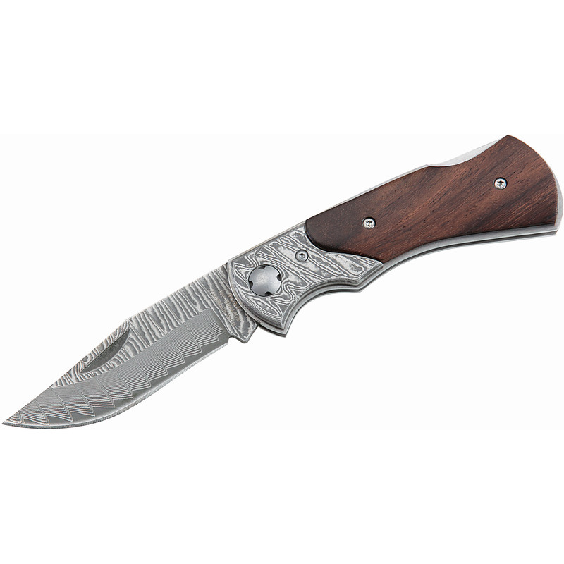 Herbertz Coltelli Coltello tascabile in damasco, manico in legno, n. 210110