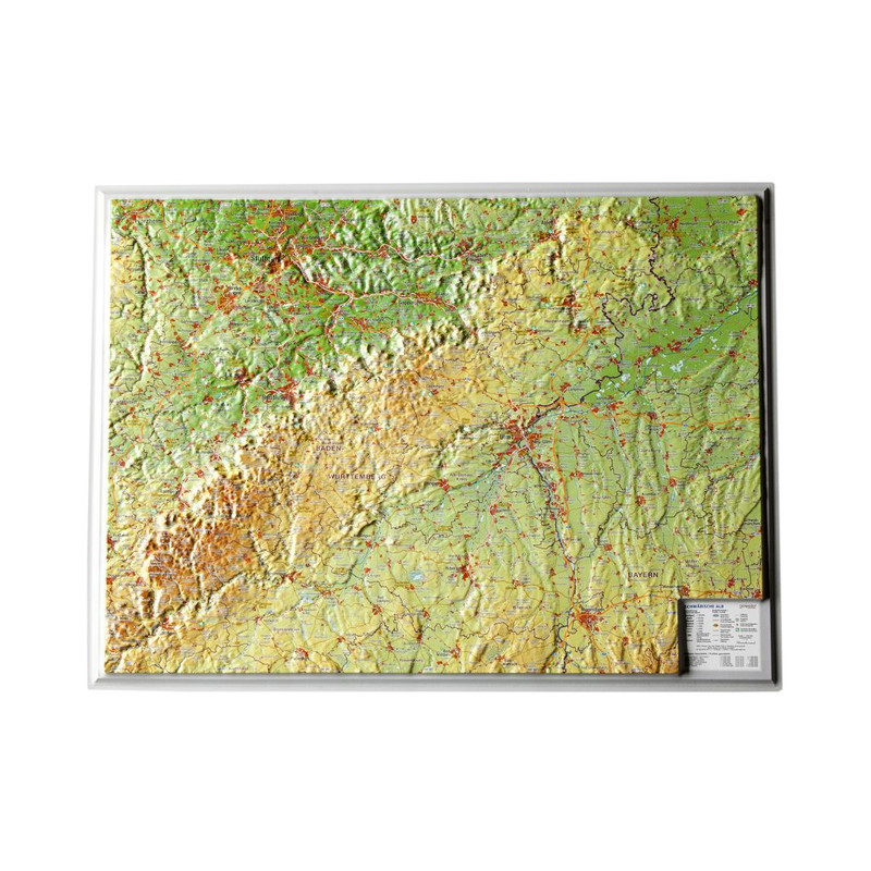 Georelief Mappa Regionale Alpi sveve, carta piccola in rilievo