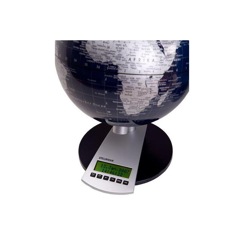 Stellanova Globo Mappamondo con orari del mondo nero 20cm (tedesco)