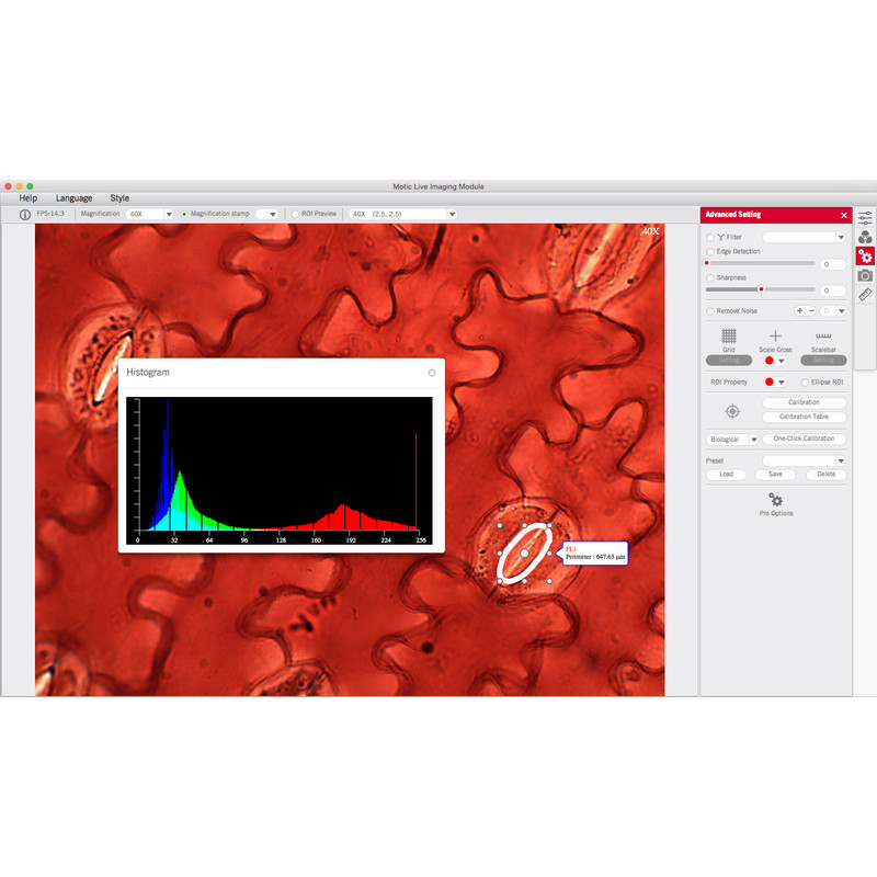 Motic Microscopio BA-310 trino, camera Moti-cam 3+, adattatore camera 0,5x c-mount