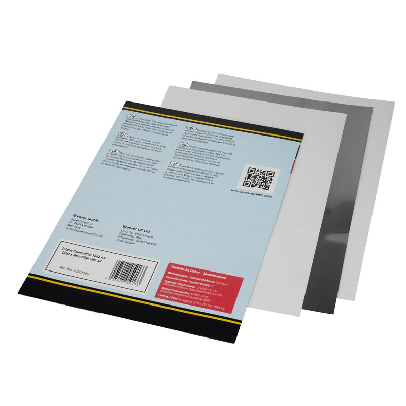 Explore Scientific Filtro solare in foglio Solarix con papercraft DIN A4, ND5