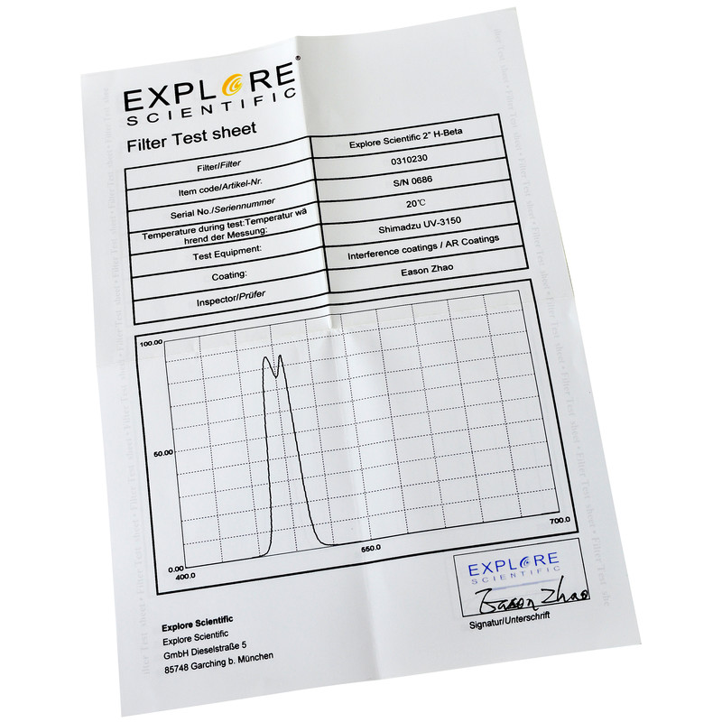 Explore Scientific H-beta filtro 2"