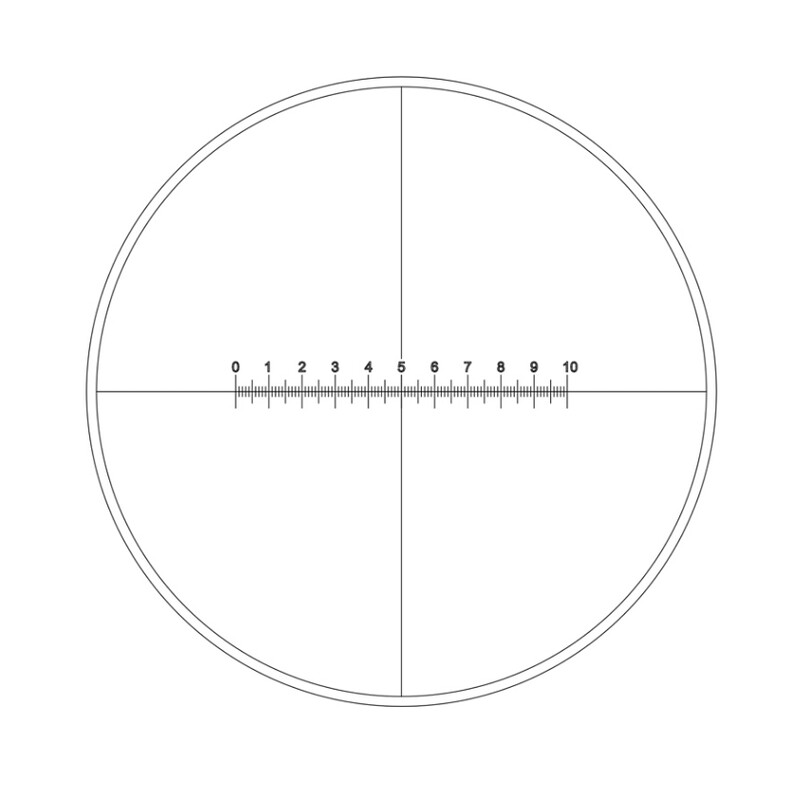 Motic Reticolo con scala (10 mm in 100 parti) e croce (Ø 19 mm)