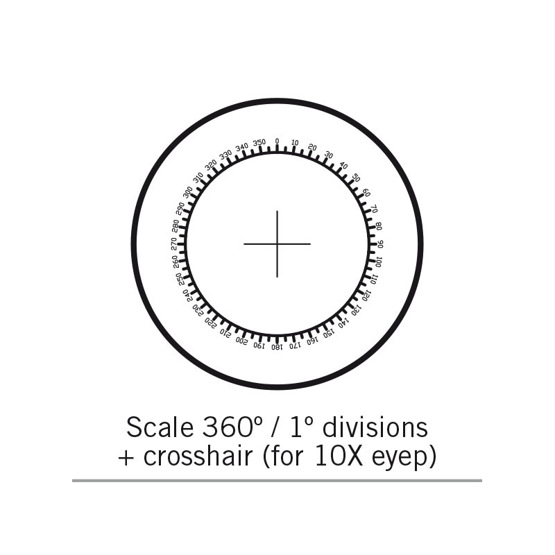 Motic Lastra micrometrica reticolo 360°/1°, Ø 25 mm, solo per 10X (SMZ-161)