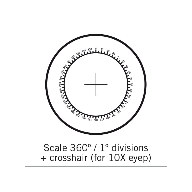 Motic reticolo 360°/1°, Ø 25 mm, solo per 10X (SMZ-161)