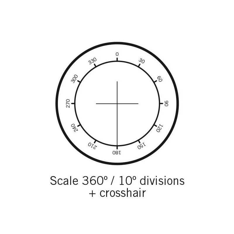 Motic reticolo con goniometro 360°, divisioni 30° e mirino (Ø 25 mm)