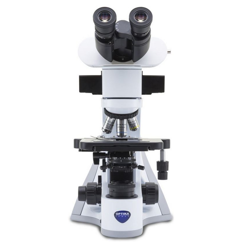 Optika Microscopio B-510LD2, fluorescenza, trino, 1000x, IOS, blu, verde