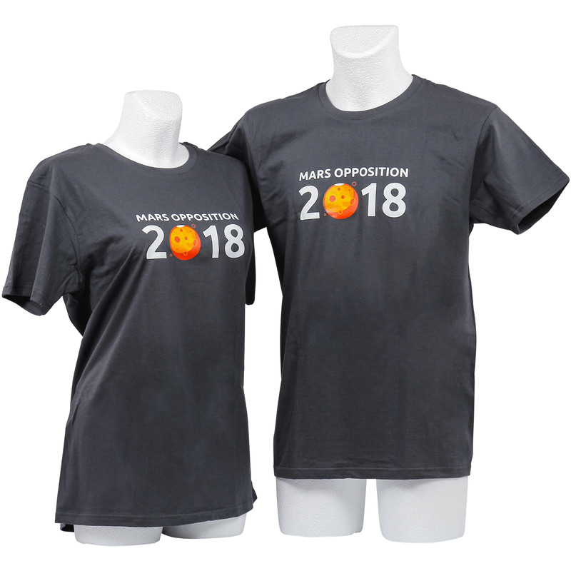 Omegon T-Shirt Maglietta con Marte in opposizione 2018 - Taglia 3XL grigia