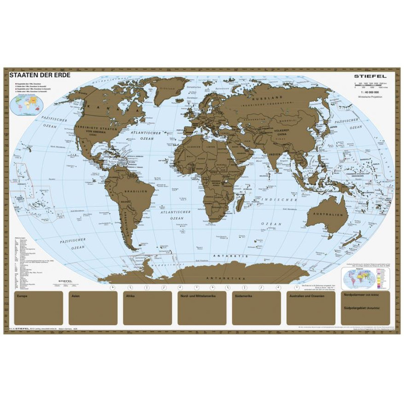 Stiefel mappamondo da grattare Stati della terra